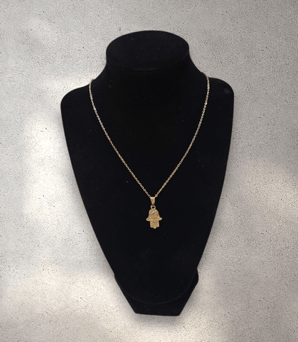 Gold Hamsa Hand Necklace - Style 2