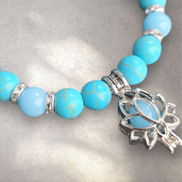 Turquoise and Blue Howlite Gemstone Bracelet