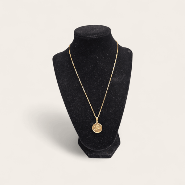 Gold Om Coin Pendant Necklace