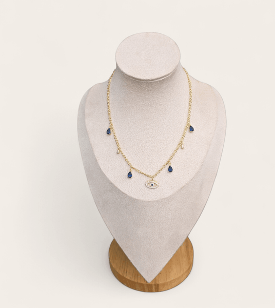 Gold Evil Eye Charm Necklace