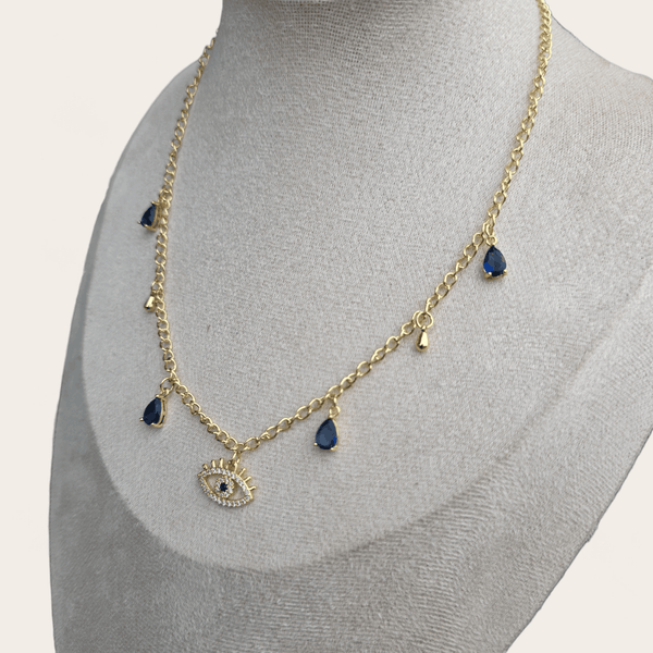 Gold Evil Eye Charm Necklace