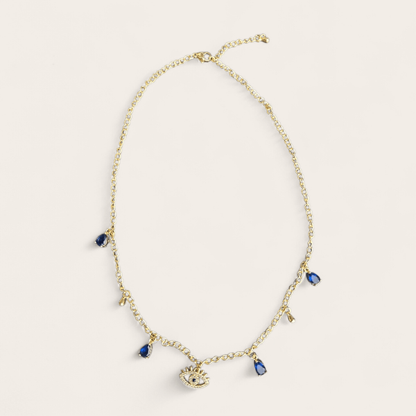 Gold Evil Eye Charm Necklace