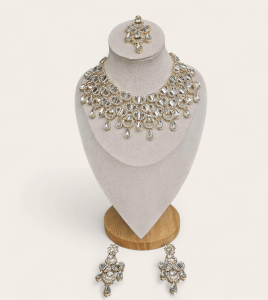 White Gold Teardrop Jewellery Set