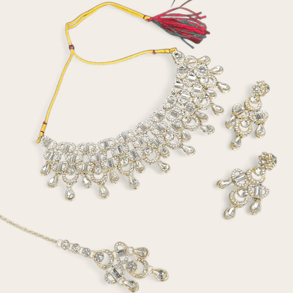 White Gold Teardrop Jewellery Set