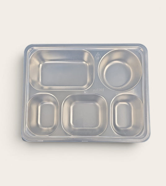 Multi-Compartment Stainless Steel Thali with Lid (Tray)