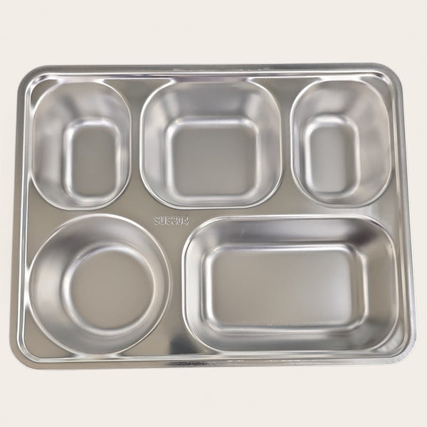 Multi-Compartment Stainless Steel Thali with Lid (Tray)