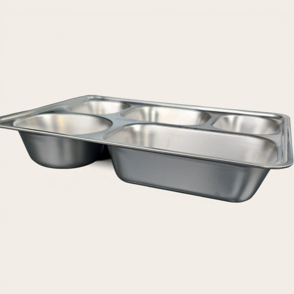 Multi-Compartment Stainless Steel Thali with Lid (Tray)