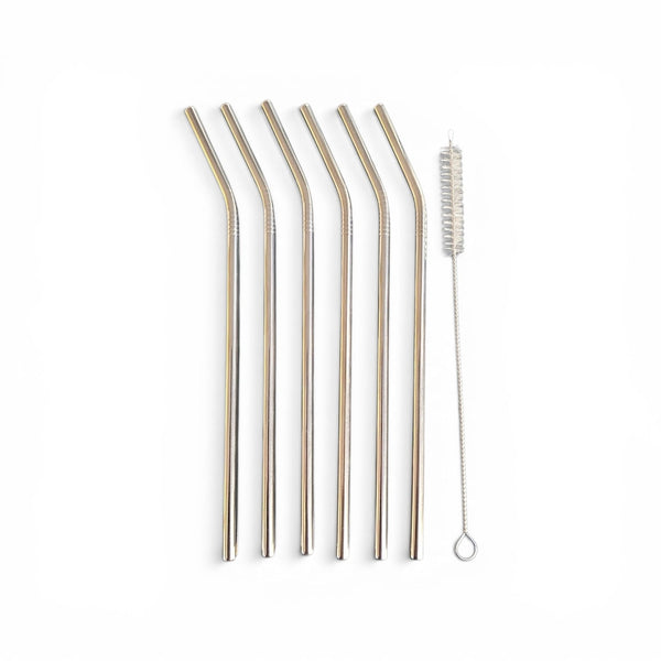 Set of 6 Stainless Steel Straws