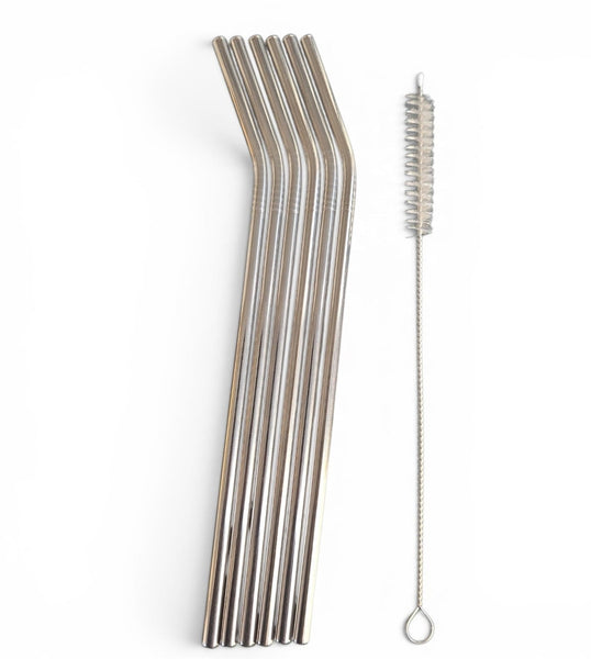 Set of 6 Stainless Steel Straws