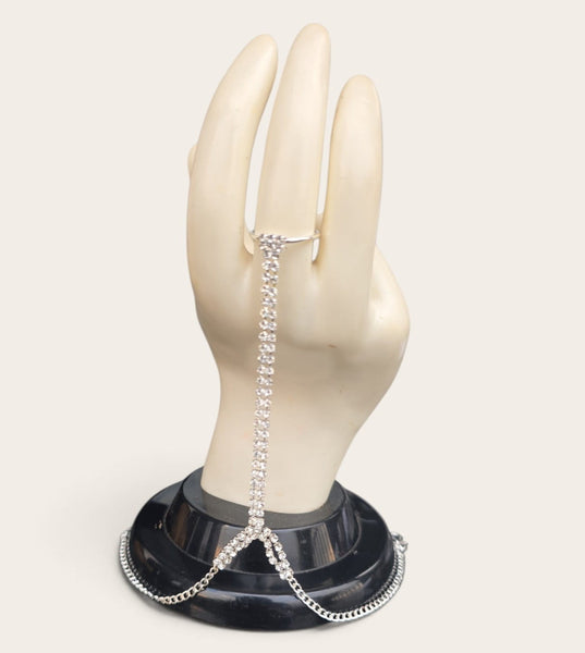 Rhinestone Hand Chain Bracelet
