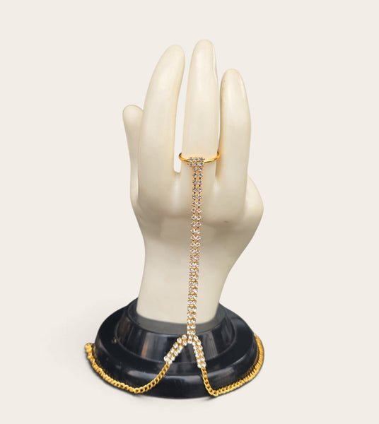 Rhinestone Hand Chain Bracelet