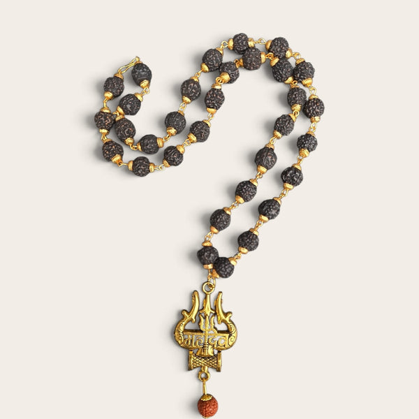Black Rudraksha Mahadev Necklace
