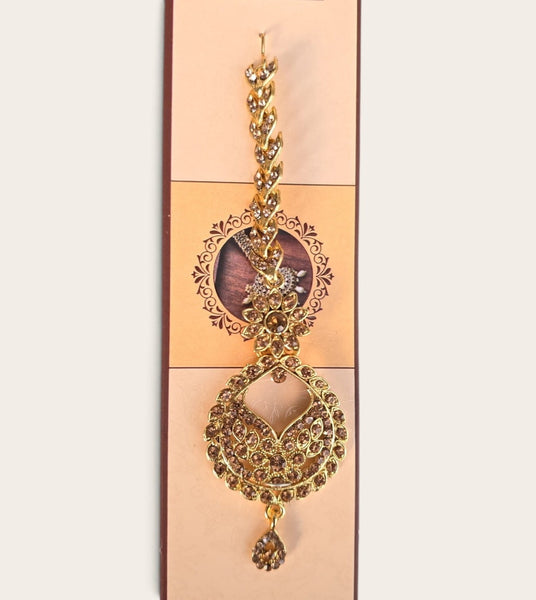 Gold Bronze Rhinestone Sirbandi