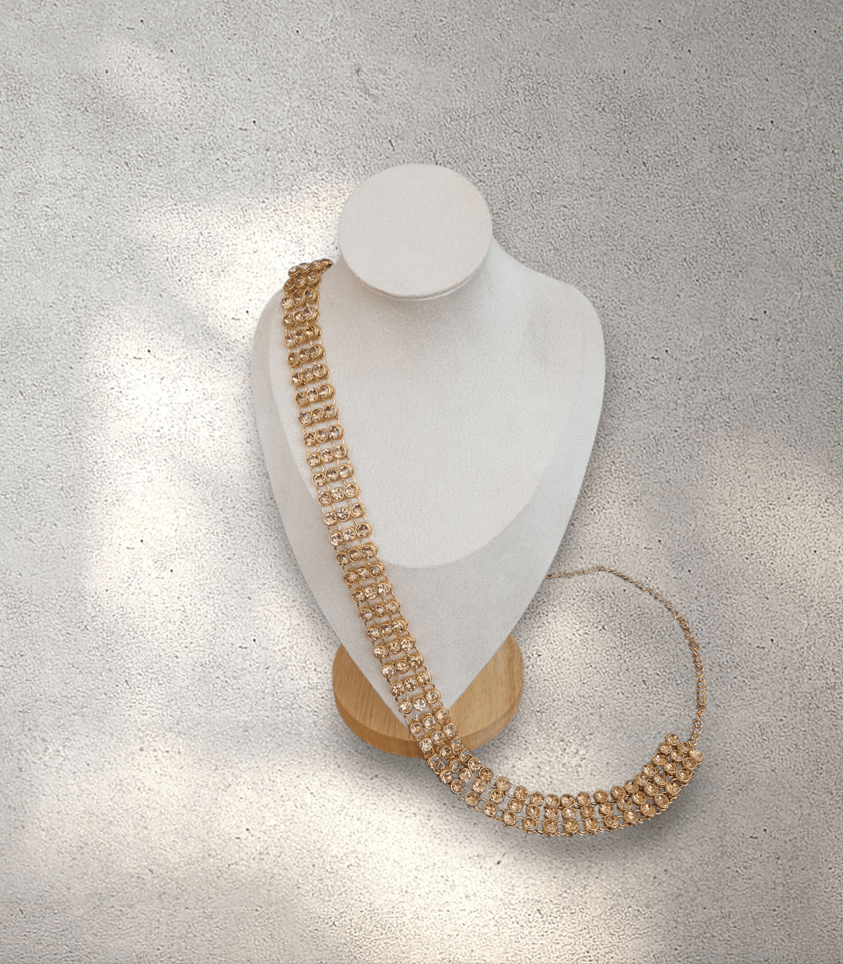 Triple Line Gold Sari Belt