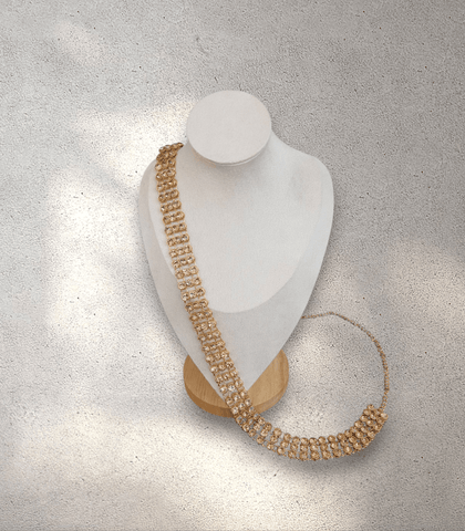 Triple Line Gold Sari Belt