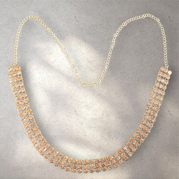 Triple Line Gold Sari Belt