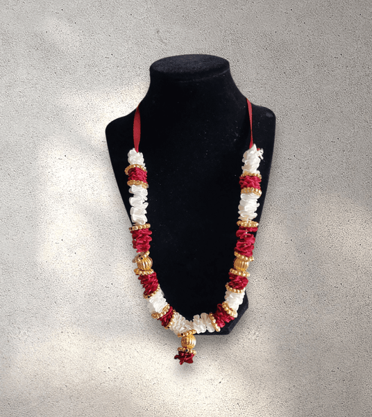 Maroon and White Garland