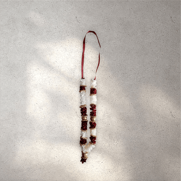 Maroon and White Garland