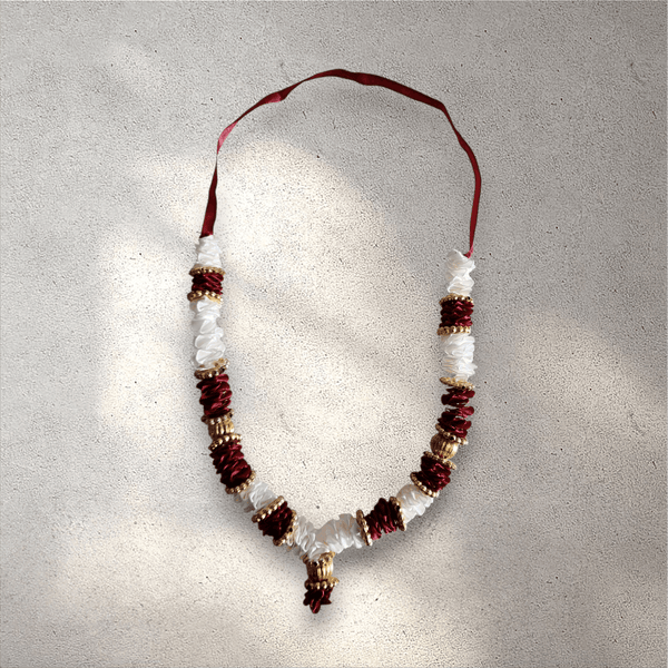 Maroon and White Garland