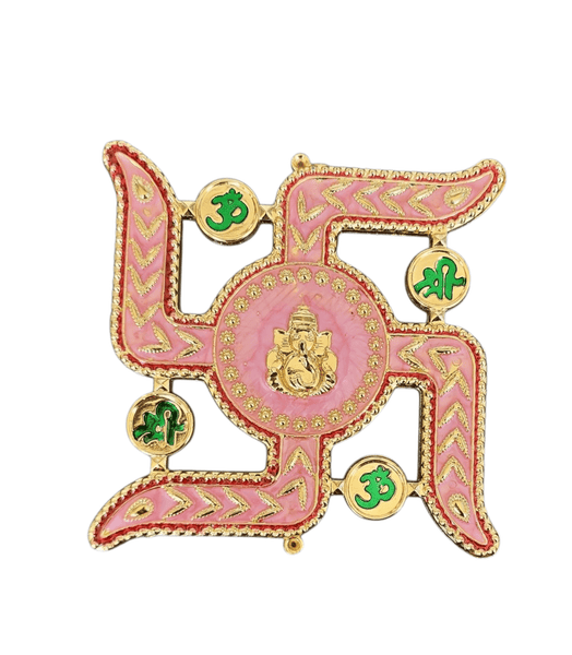 Pink Swastik with Ganesha