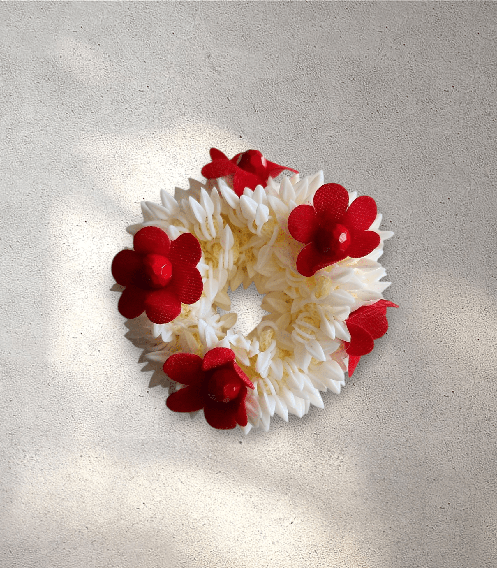 Jasmine & Red Blossom Gajra  (Hair Band)