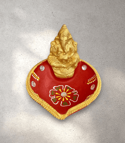 Ganesha Clay Lamp