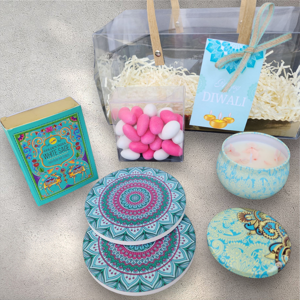 Light Blue Mandala Aura Diwali Gift Set