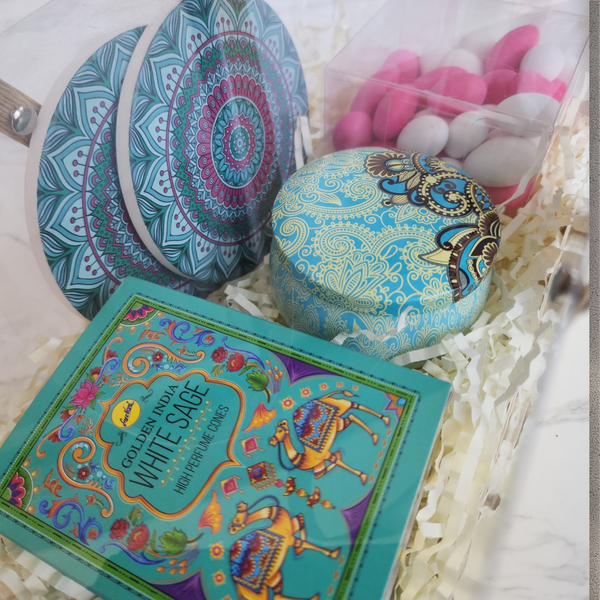 Light Blue Mandala Aura Diwali Gift Set