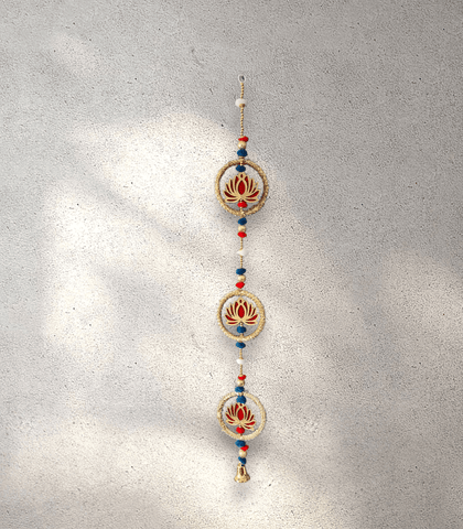 Blue and Red Lotus Bell Garland