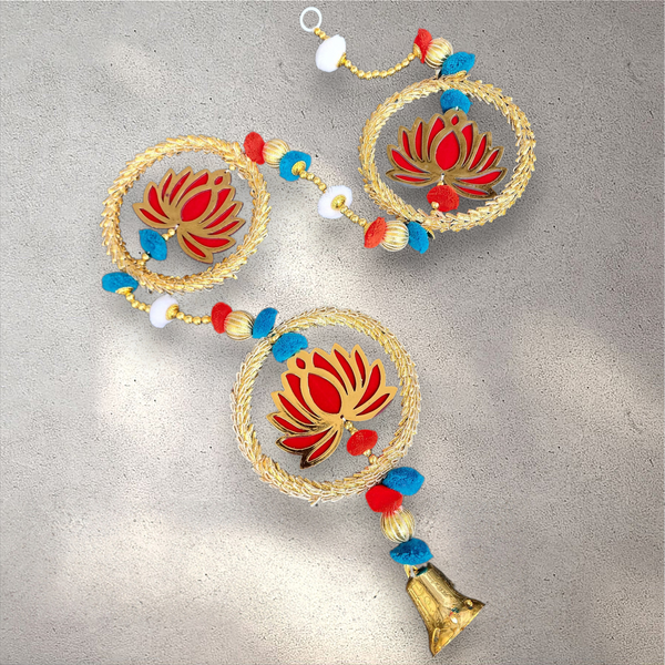 Blue and Red Lotus Bell Garland