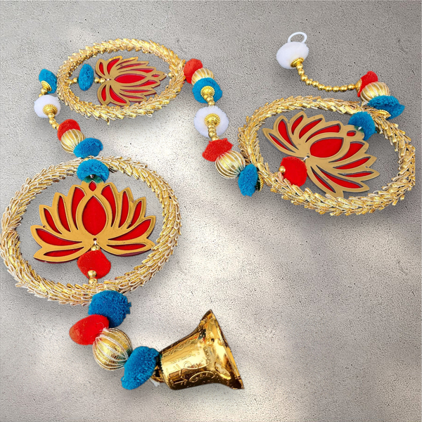 Blue and Red Lotus Bell Garland