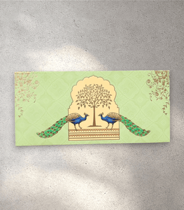 Green Peacock Envelope (Pack of 10)
