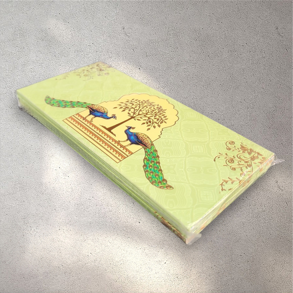 Green Peacock Envelope (Pack of 10)