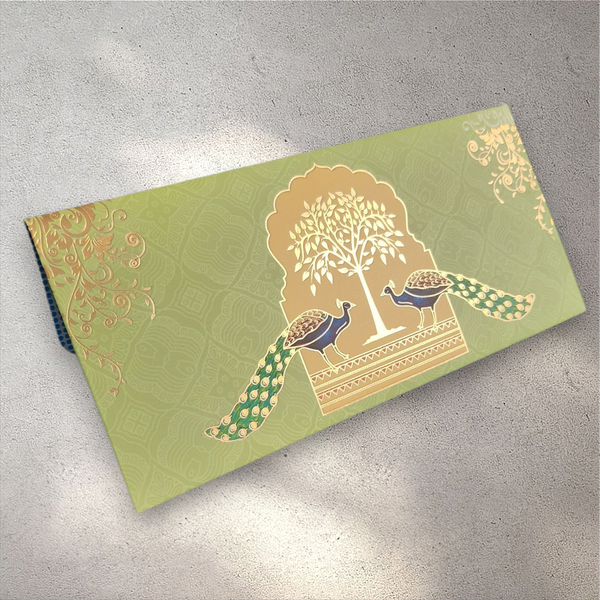 Green Peacock Envelope (Pack of 10)