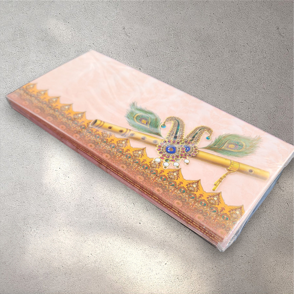 Flute Peacock Feather Envelope (Pack of 10)