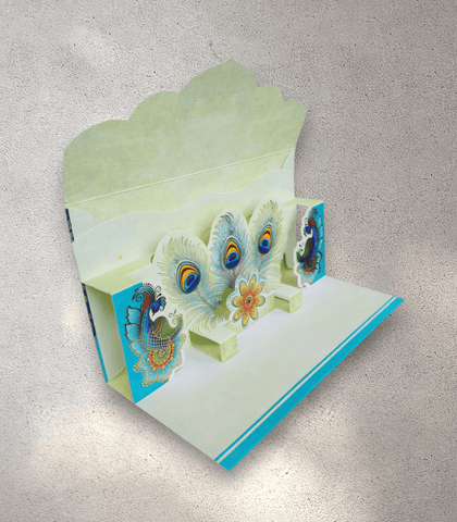 Blue Peacock 3D Envelope (Pack of 10)