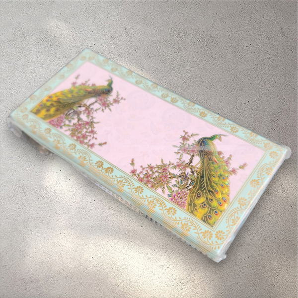 Pink and Mint Green Peacock Envelope (Pack of 10)