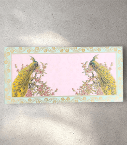 Pink and Mint Green Peacock Envelope (Pack of 10)