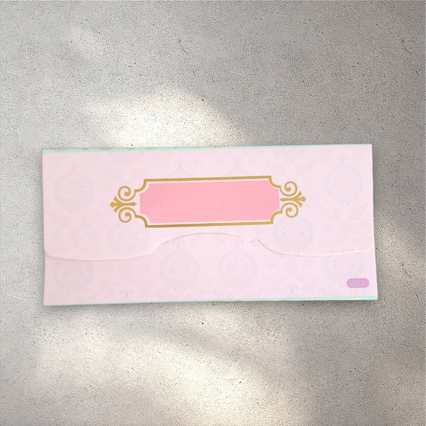 Pink and Mint Green Peacock Envelope (Pack of 10)