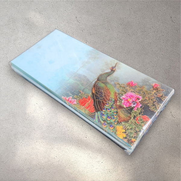 Blue Floral Peacock Envelope (Pack of 10)