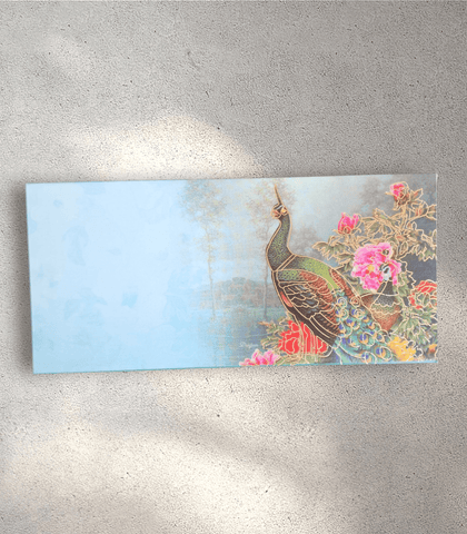 Blue Floral Peacock Envelope (Pack of 10)