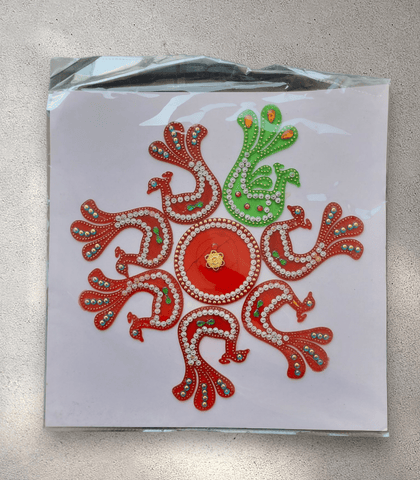 Large Peacock Perspex Rangoli Mat