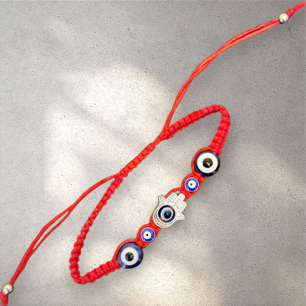 Red Evil Eye and Hamsa Hand String