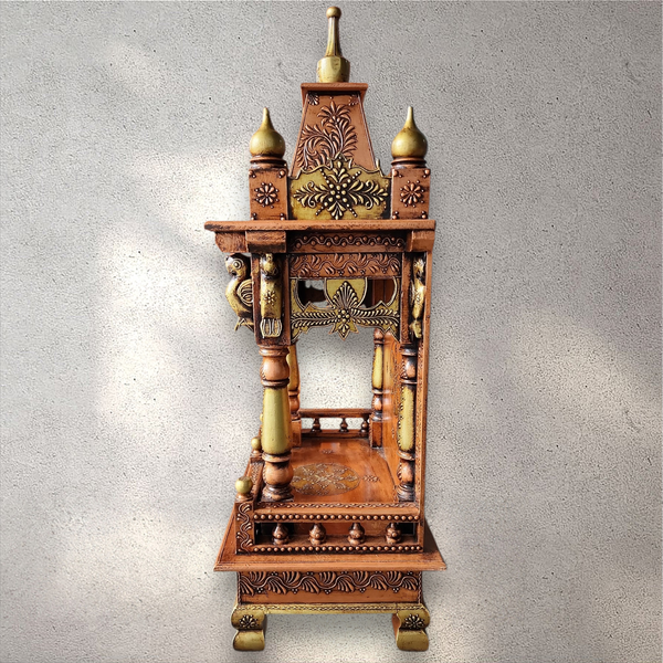 Hand-Crafted Wooden Prayer Mandhir