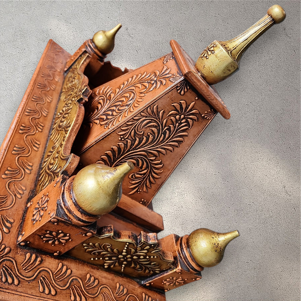 Hand-Crafted Wooden Prayer Mandhir