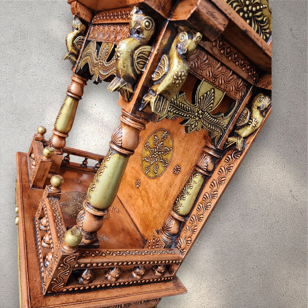 Hand-Crafted Wooden Prayer Mandhir