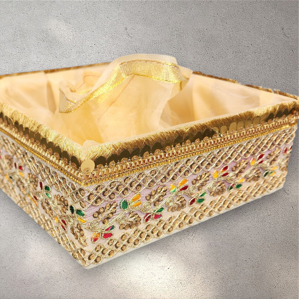 Medium Ivory and Gold Gift Box