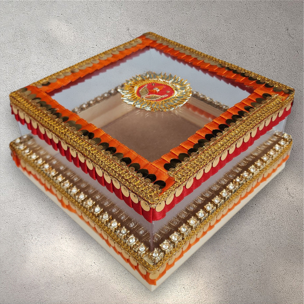 Small Orange and Red Perspex Gift Box