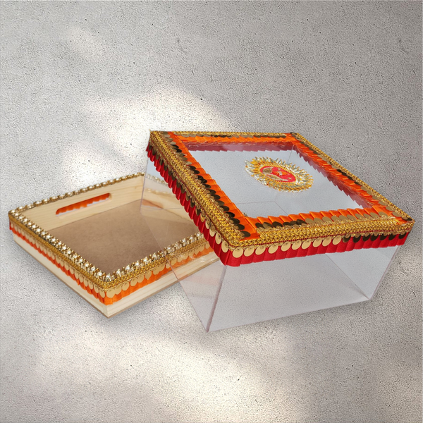Small Orange and Red Perspex Gift Box