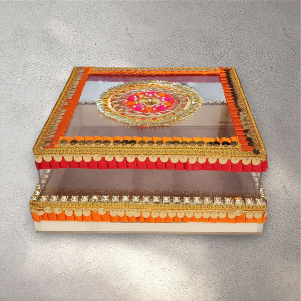 Medium Orange and Red Perspex Gift Box